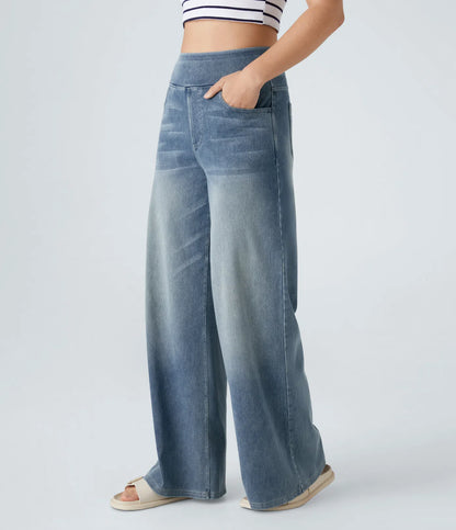 WIDE LEG STRETCHY JEANS