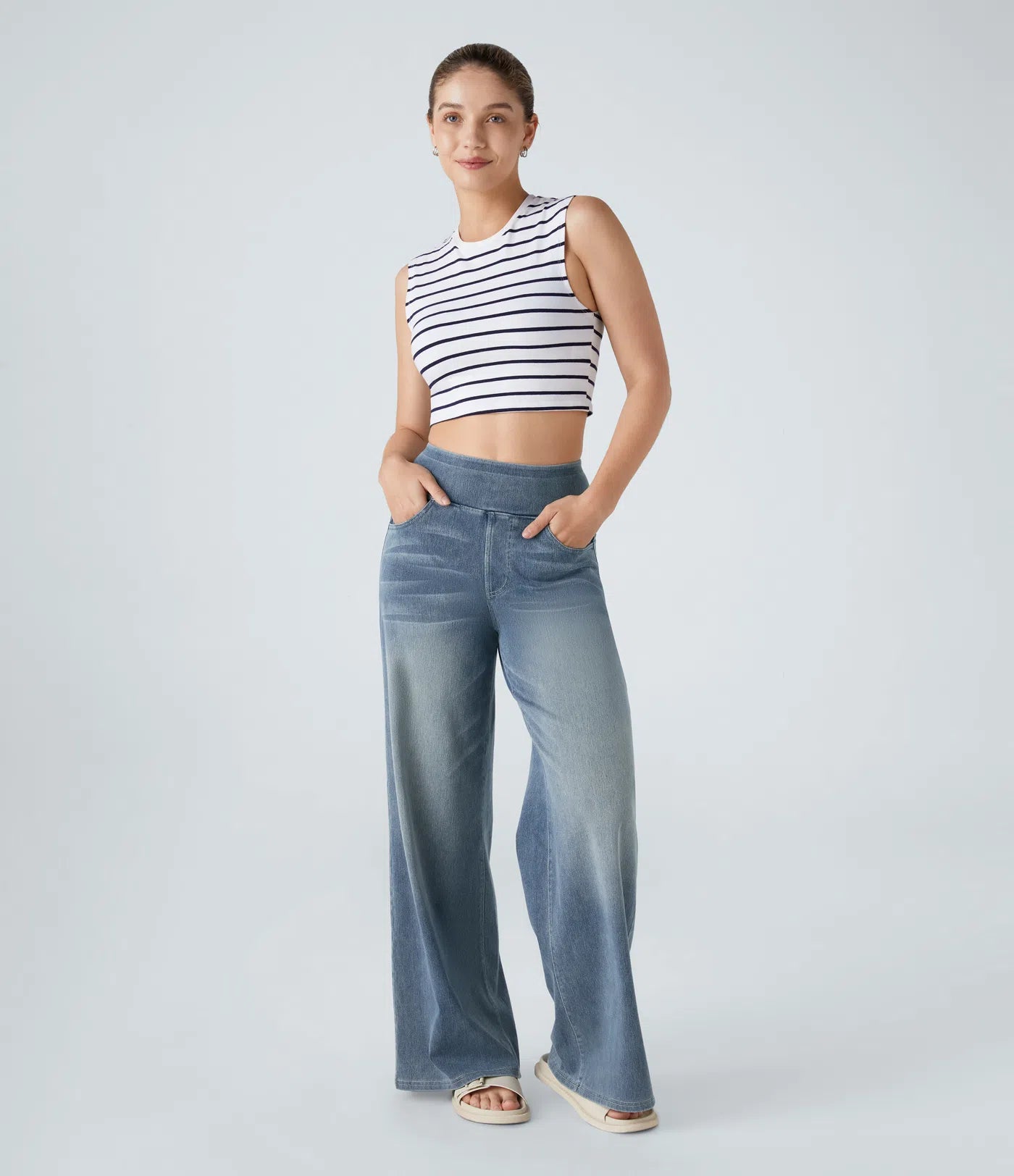 WIDE LEG STRETCHY JEANS