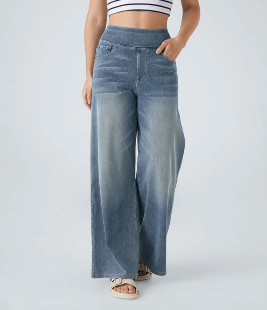 WIDE LEG STRETCHY JEANS