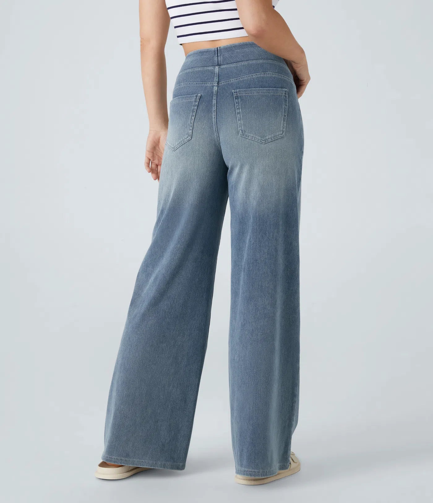 WIDE LEG STRETCHY JEANS