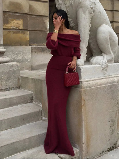 BORDEAUX MAXI DRESS SET